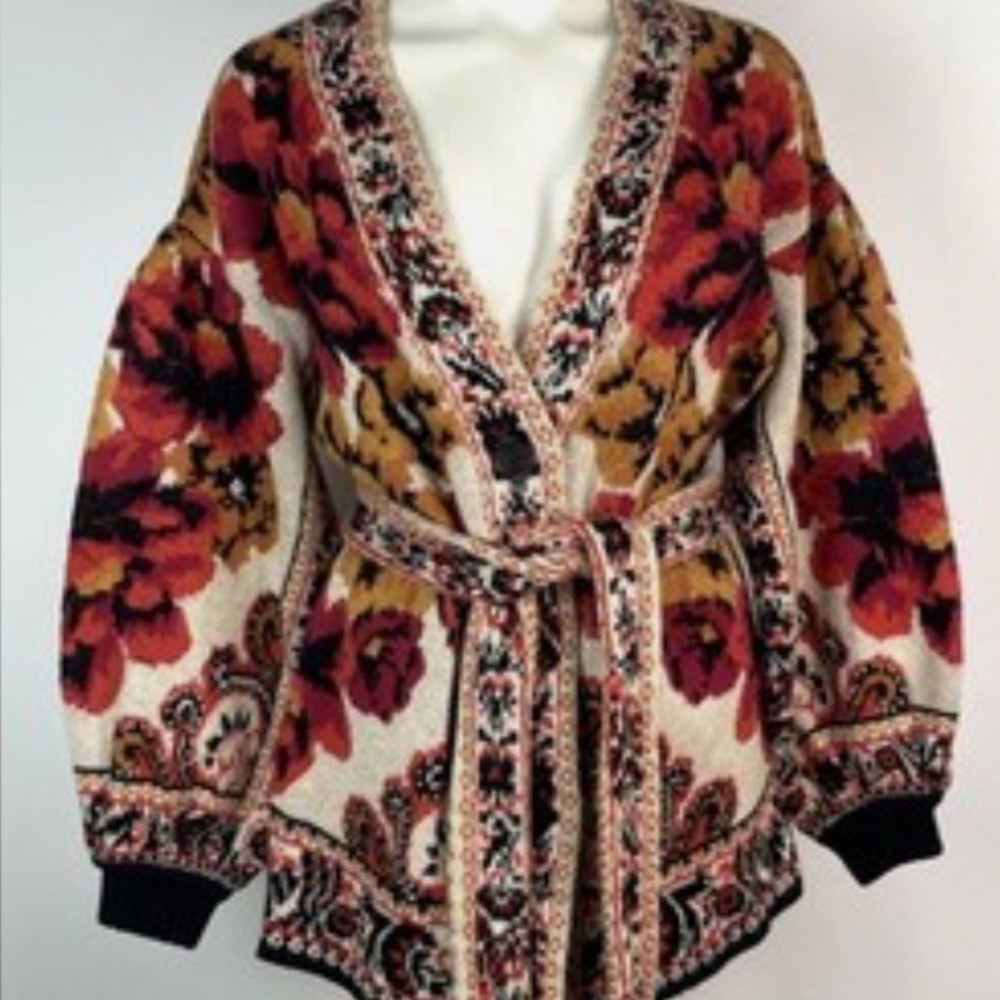 NWT FARM Rio Winter Tapestry cardigan XS